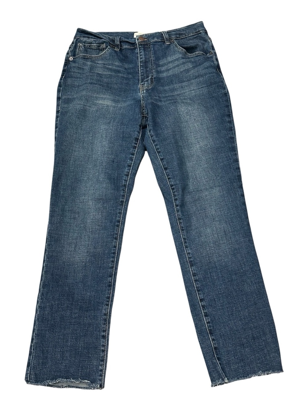 Oliver Logan Jeans 29 Raw Hem 28” Inseam Straight Stretch Recycled Cotton Eco